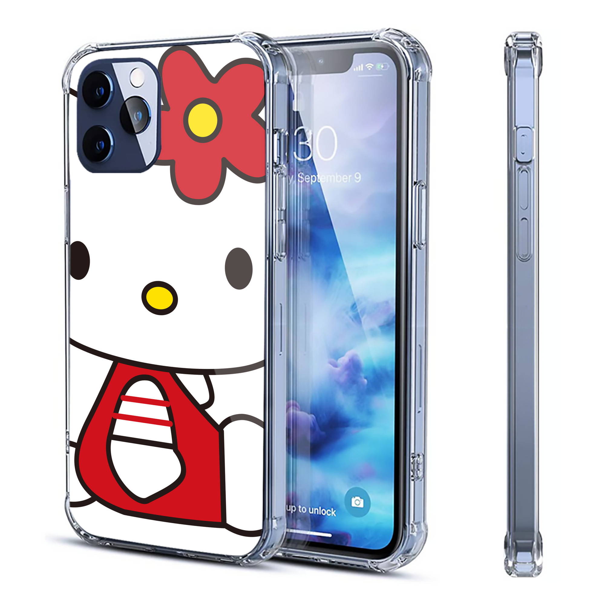 （画像用） Hello Kitty ハローキティ 【iPhone 12シリーズ対応】透明スマホケース（クリアソフトケース）